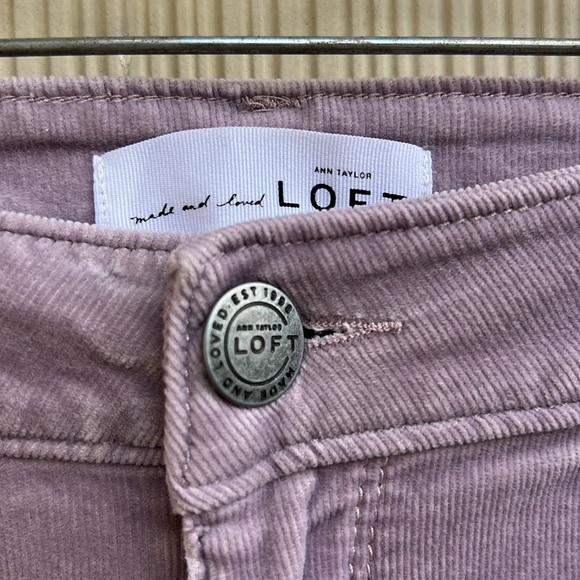 Loft Curvy Skinny Lavender Corduroy Pants Size 8/29 - Picture 5 of 10